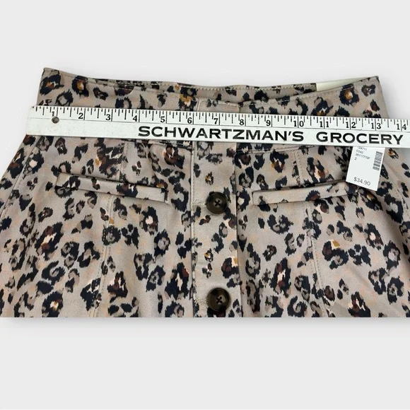 Maurices Leopard Print Button Front Mini Skirt Tan Brown Black Size 2 NWT - Picture 8 of 8